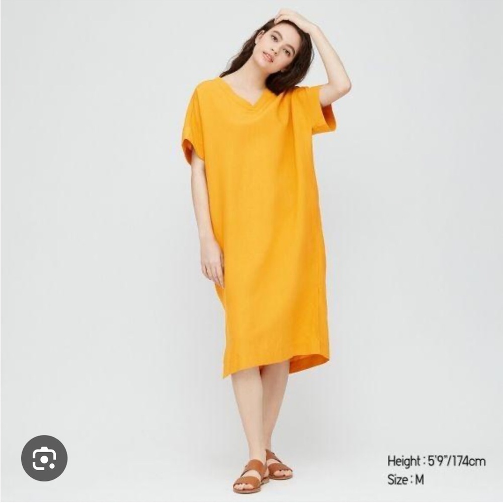 Uniqlo linen blend cocoon dress